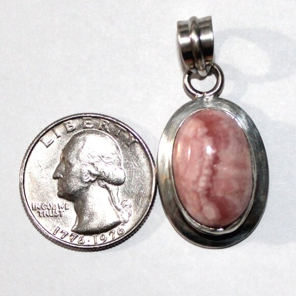 Sterling Silver Rhodochrosite Pendant - Picture 2 of 4